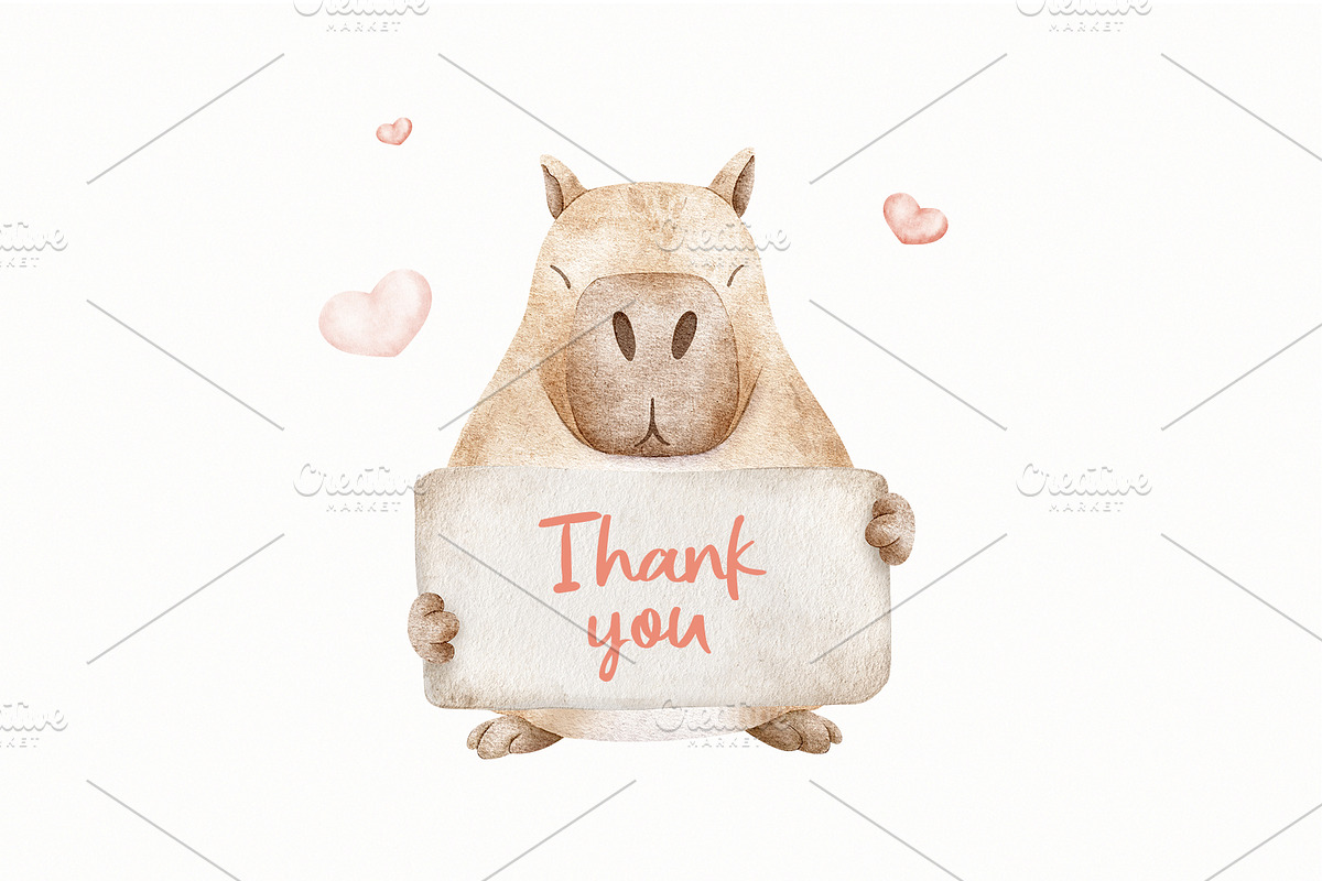 Valentine's Capybara illustration, an Illustration by Fedulova Art (Photo 9 of 9)