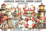 Whimsical Nautical Summer Clipart, an Illustration by OK Design (Thumbnail 1 of 6)