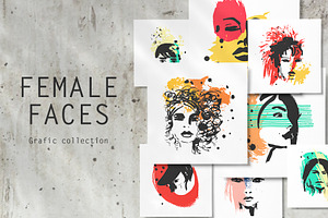 Female faces.T-shirt designs, an Object Graphic by Vera●Suleimanova