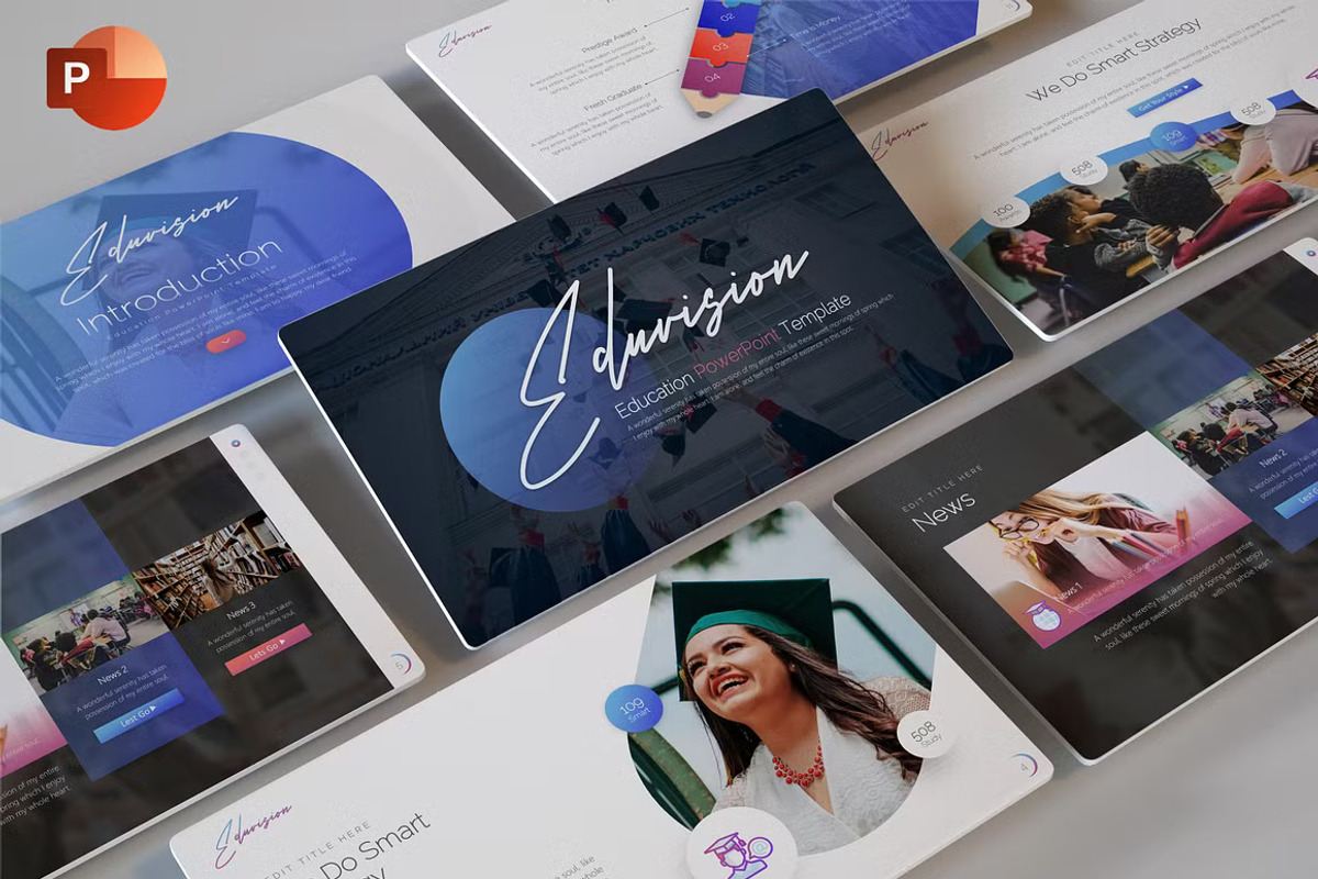 Education PowerPoint Template, a Presentation Template by PaperMoon (Photo 1 of 6)