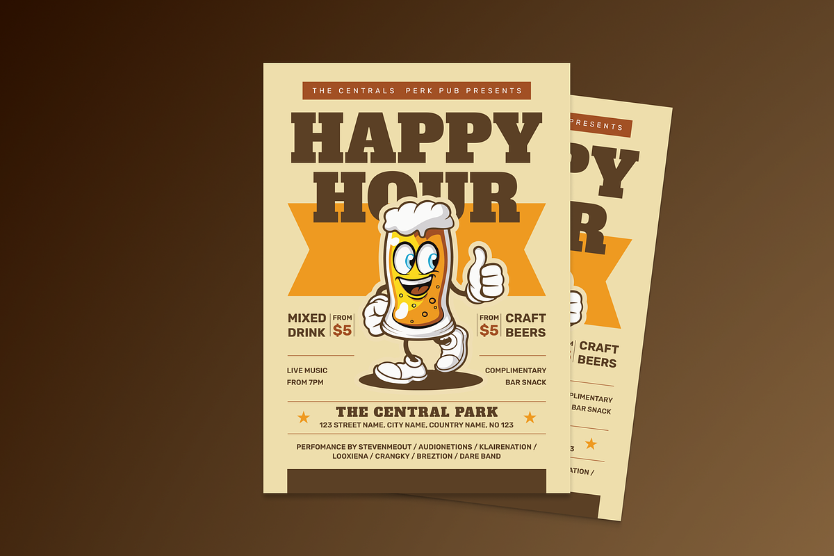 Happy Hour Flyer, a Flyer Template by MMPixelCraft (Photo 1 of 5)