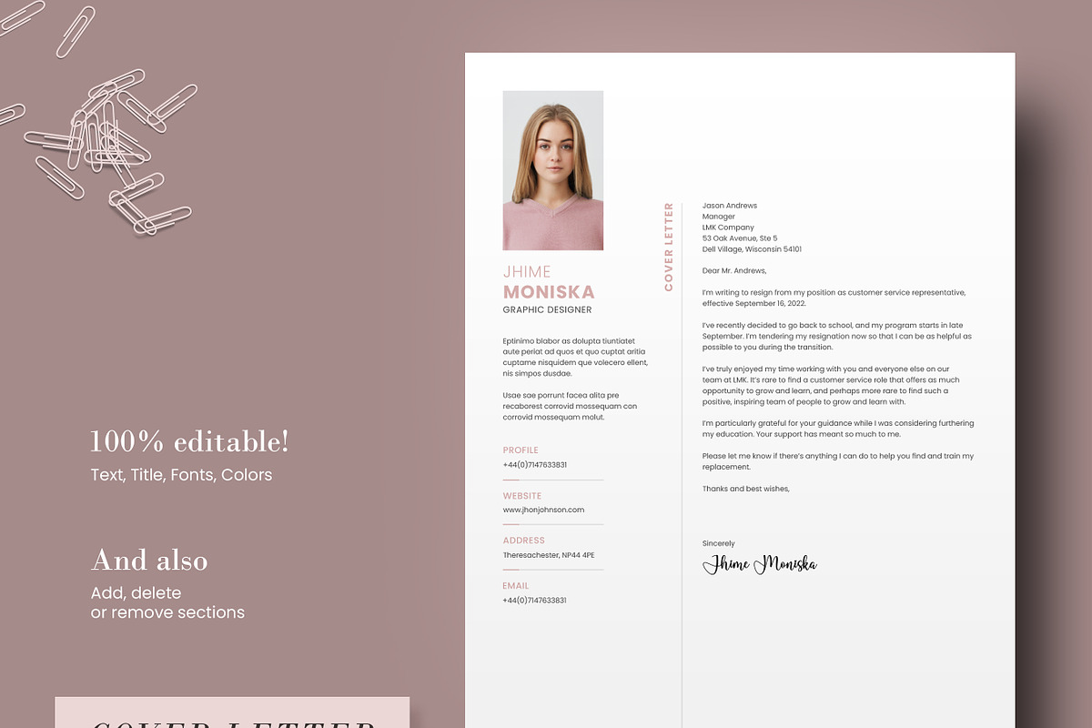 Executive Resume, CV Template, a Resume Template by Niofix (Photo 4 of 6)