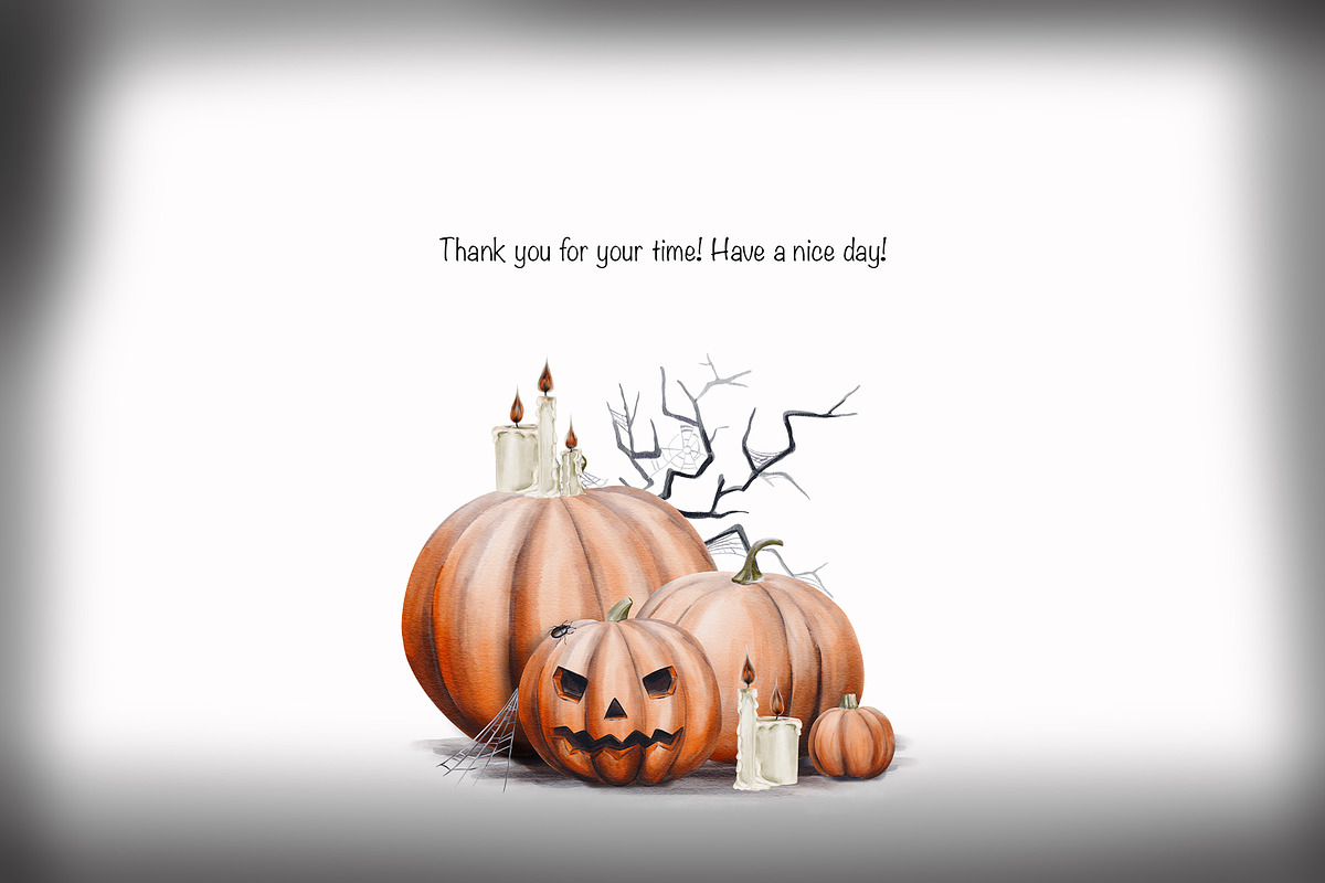 Halloween pumpkins and skeletons, an Illustration by Alena Sid (Photo 12 of 12)