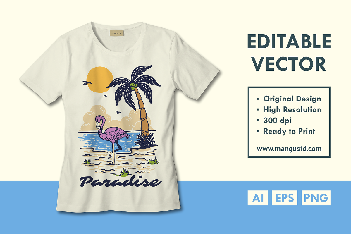 Paradise Beach, an Animal Illustration by Mangustudio (Photo 2 of 3)