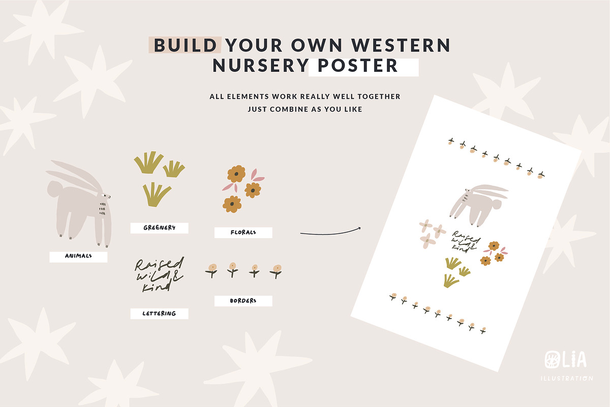 Western Nursery Poster Creator, an Animal Illustration by Olia (Photo 11 of 19)