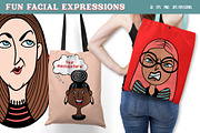 Fun Facial Expressions Vectors PNG, an Illustration by SLS Lines (Thumbnail 7 of 9)