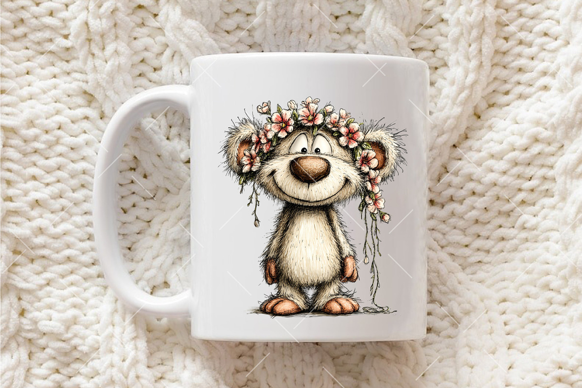 Quirky Spring Teddy Bear Clipart, an Illustration by OK Design (Photo 5 of 6)