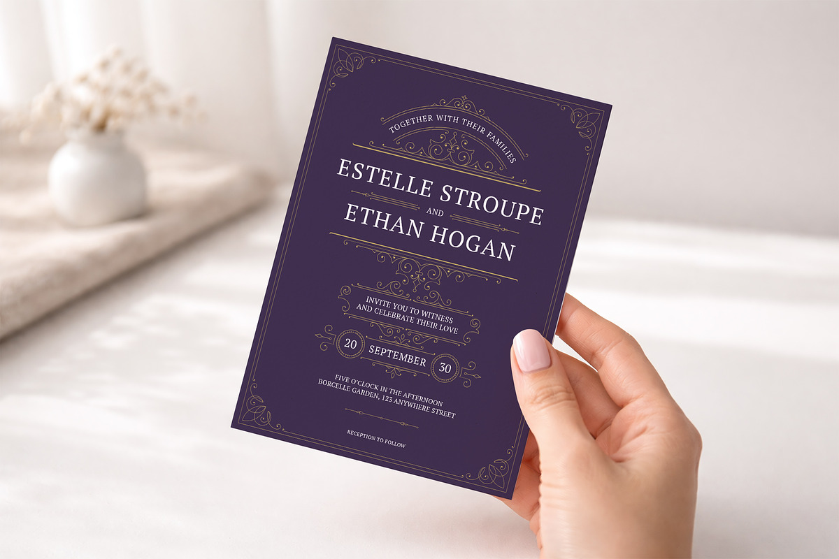Ornate Wedding Invitation Template, an Invitation Template by Vasya Kobelev (Photo 5 of 7)