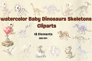 Baby Dinosaurs Skeletons, an Animal Illustration by BerryPieArt