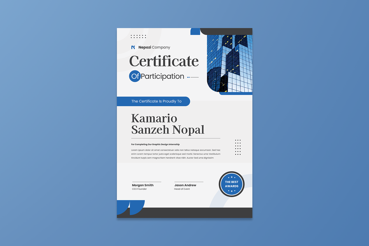 Modern Internship Certificate, a Stationery Template by MMPixelCraft (Photo 4 of 5)