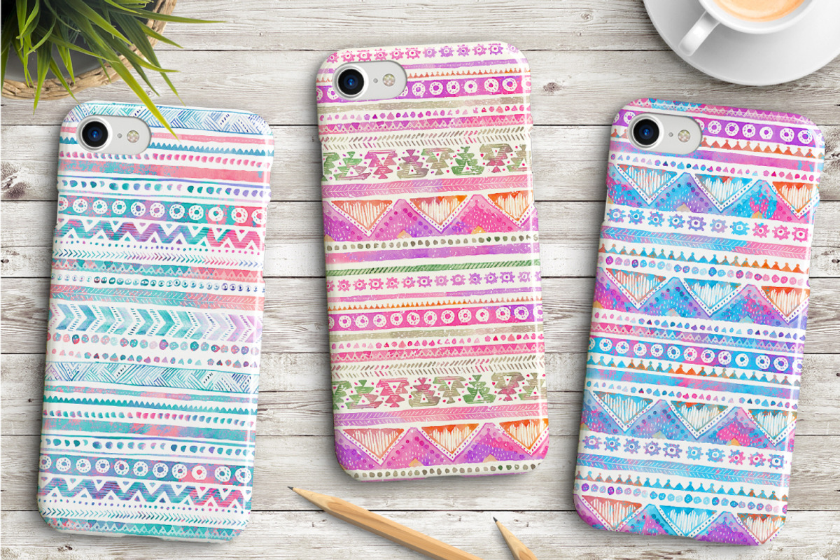 Tribal Watercolor Seamless Patterns, a Pattern Graphic by Lumitar (Photo 4 of 5)