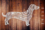 Dachshund Dog Zentangle SVG - Vector, a Decorative Illustration by Dasagani (Thumbnail 1 of 2)