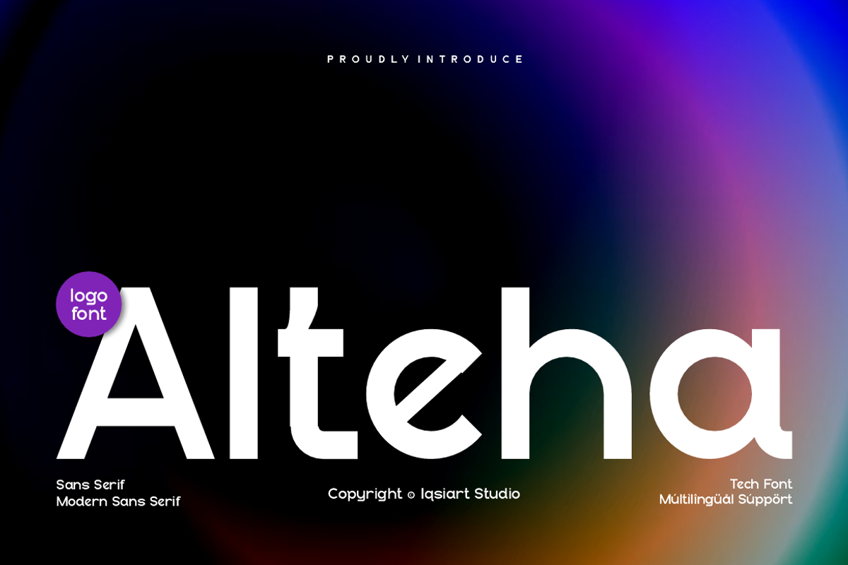 Alteha - Modern Brand Font, a Sans Serif Font by Iqsiart Studio (Photo 1 of 12)