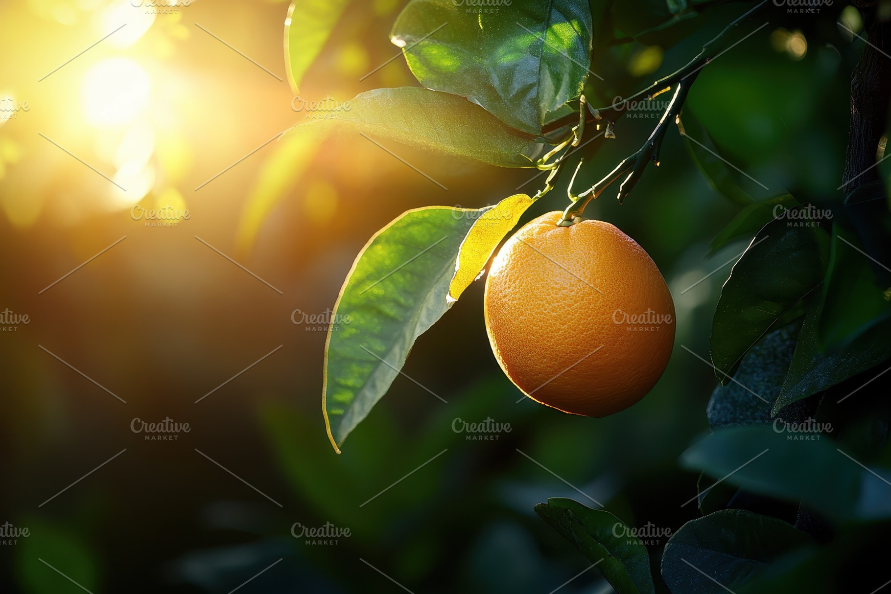 Ripe orange hanging on tree branch b, a Photo by Iftikhar Alam