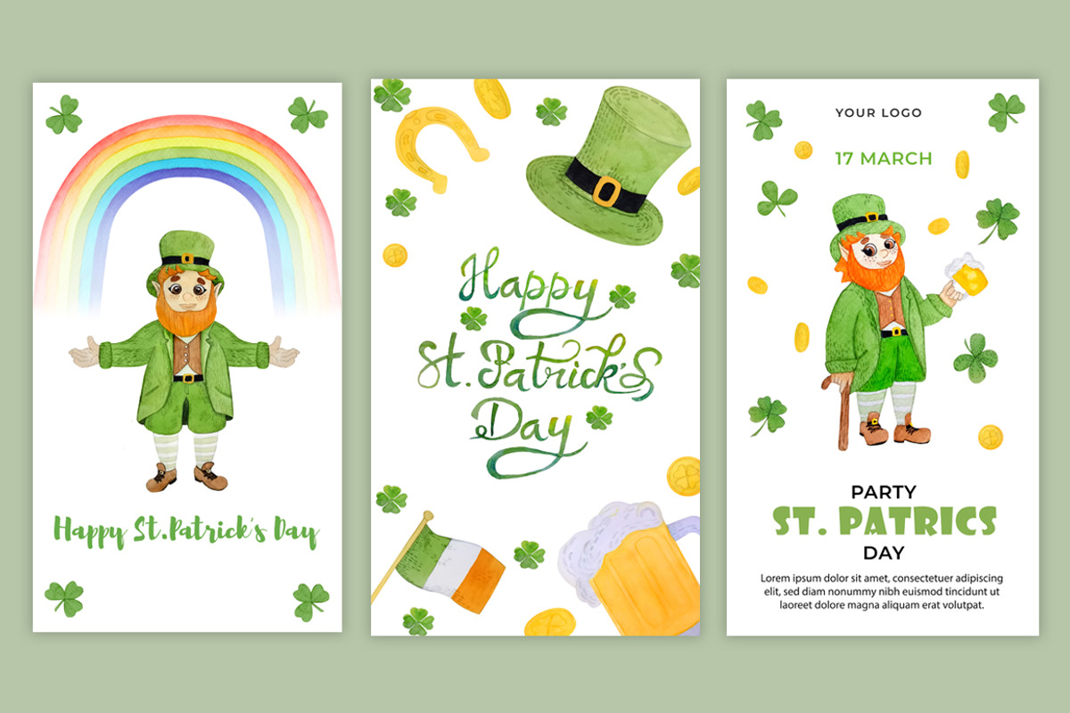 Watercolor St. Patricks day set, an Illustration by LikaYu (Photo 8 of 9)