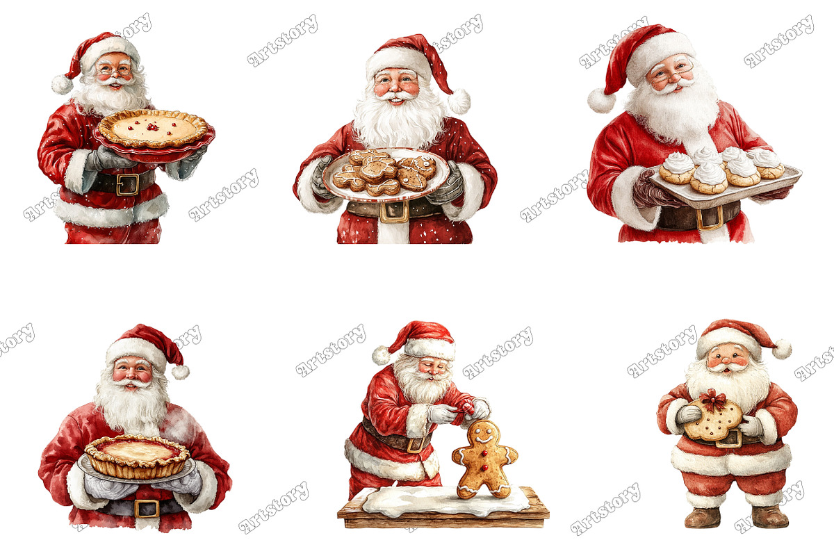 Santa Baking Clipart, an Illustration by designcity5 (Photo 3 of 5)