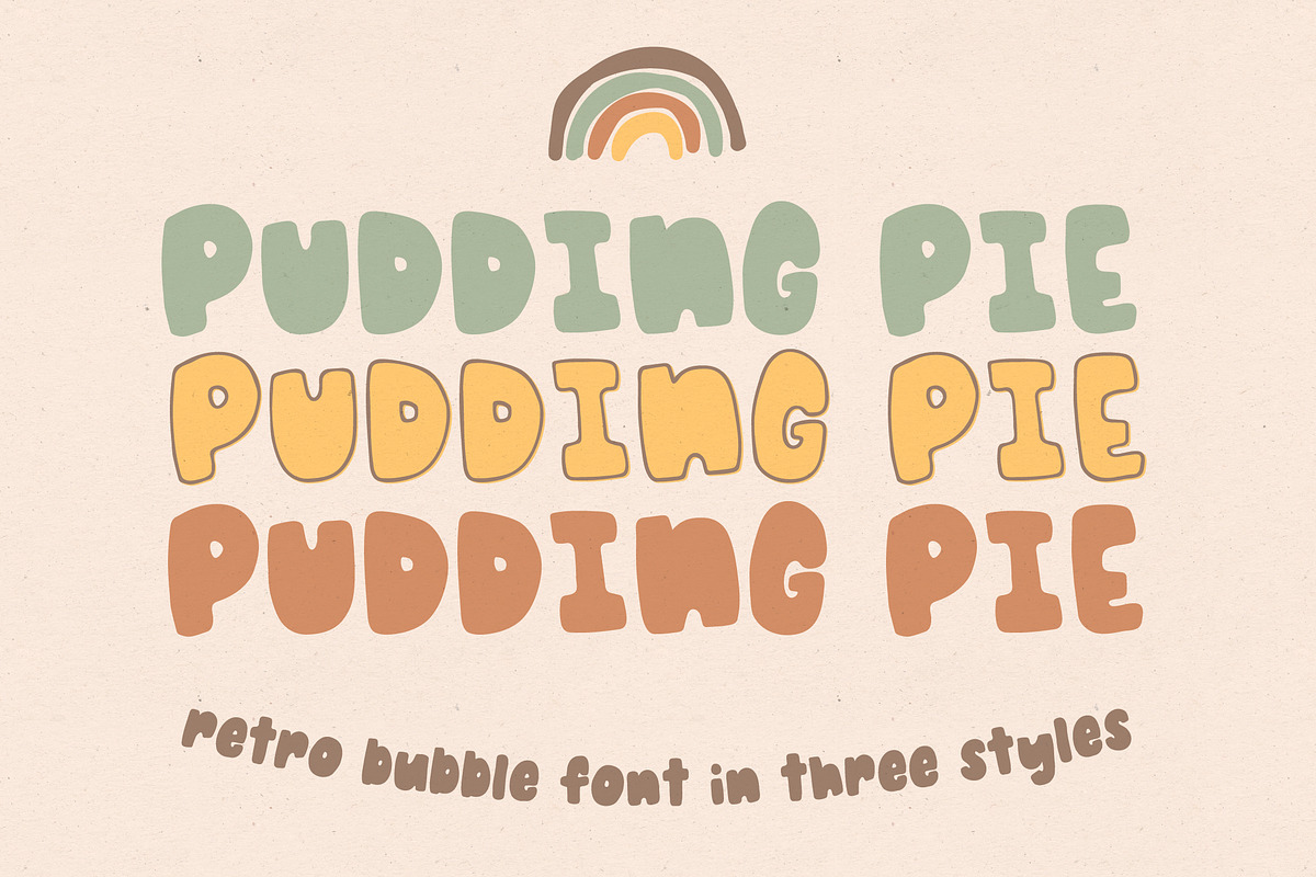 Pudding Pie Retro Font, a Sans Serif Font by Kellie Jayne Studio (Photo 1 of 8)