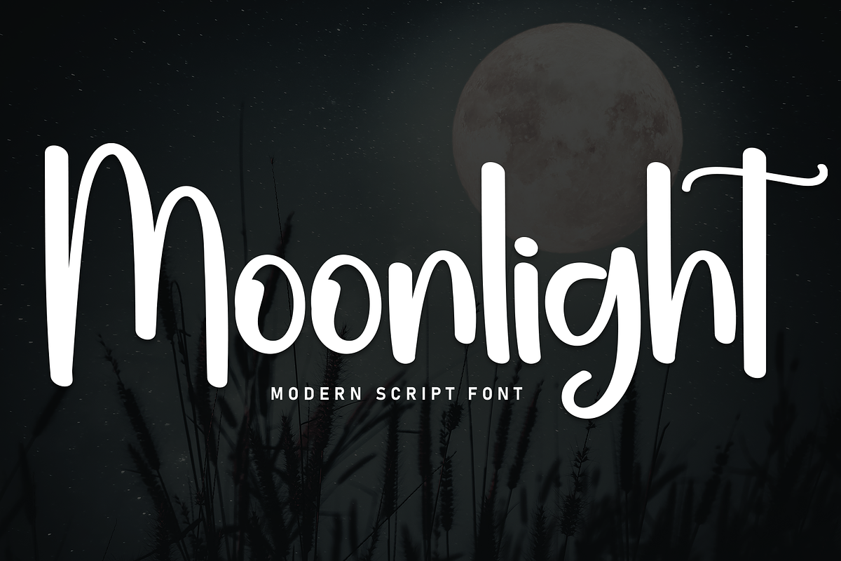 Moonlight | Script Font, a Handwritten Font by Scratchones (Photo 1 of 8)