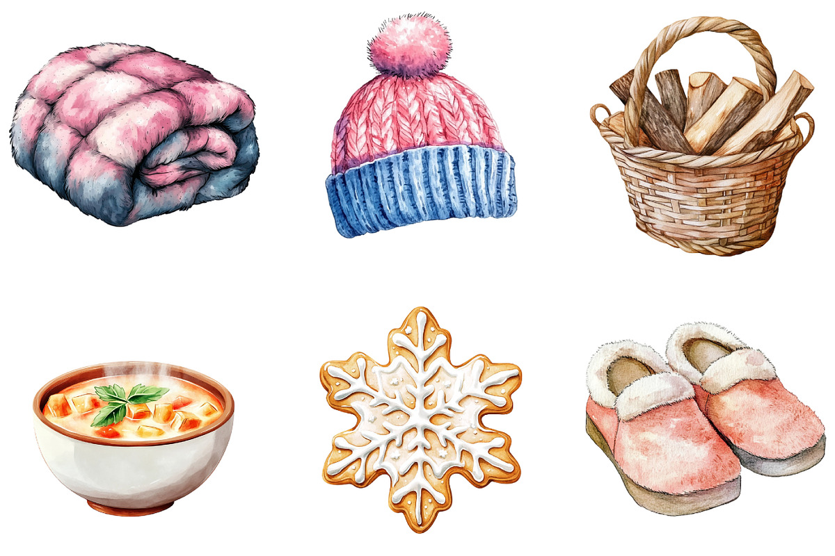 Cozy Winter Clipart, an Illustration by DreamArtGraphic (Photo 5 of 5)