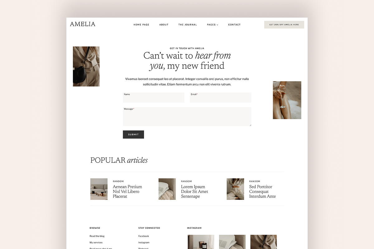 Amelia - Feminine WordPress Theme, a WordPress Template by Creative Her (Photo 7 of 7)