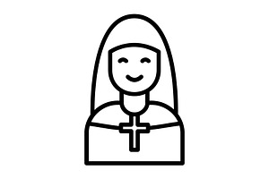 Nun Line Icon, an Icon by Pexelpy