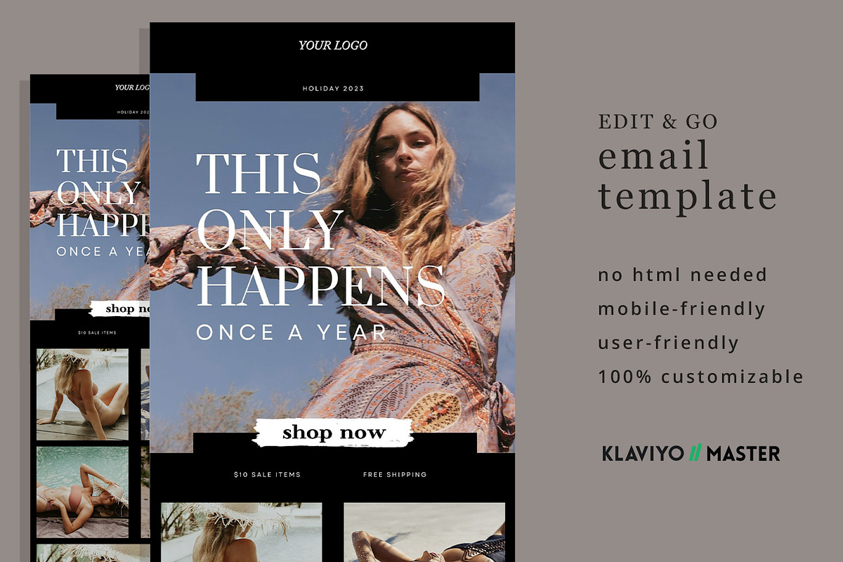 Black Friday Email Template- Klaviyo, an Email Template by Edit & Go Templates (Photo 1 of 3)