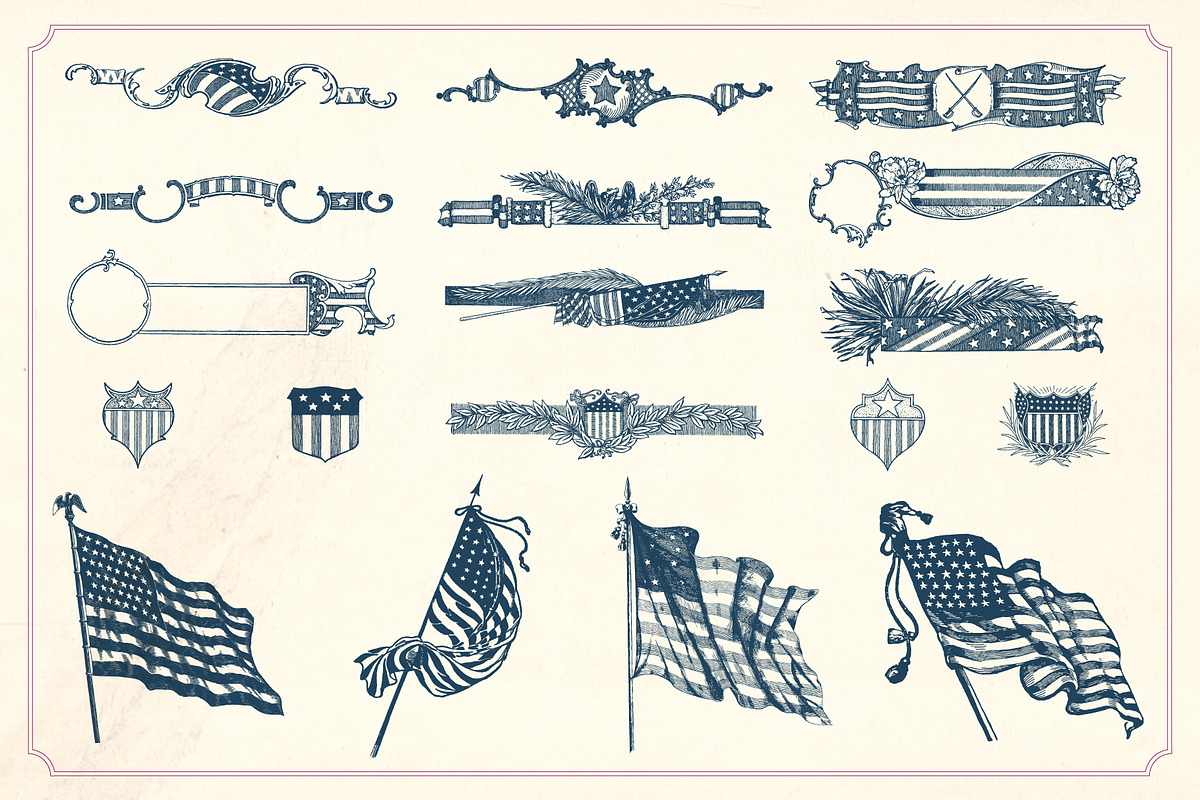 Vintage 4th of July illustrations, a Seasonal Illustration by Mr Vintage (Photo 7 of 7)
