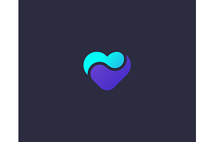 A heart logo from abstract shapes, an Illustration by Bureau