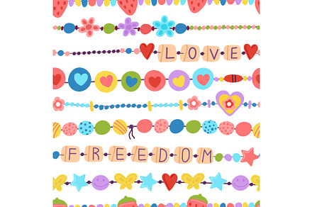 Plastic beads bracelets kids jewelry, a Background Graphic by Valerie Bodnar