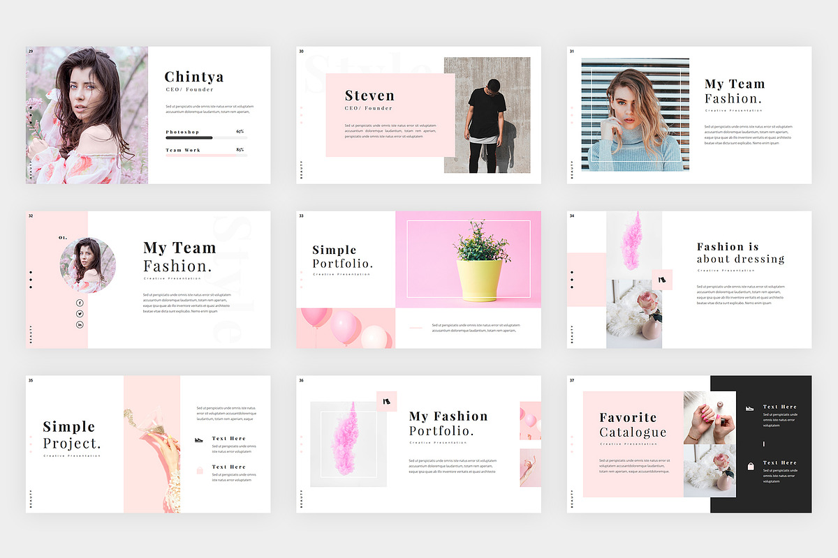 Angela Fashion PowerPoint, a Presentation Template by desvibes (Photo 5 of 8)