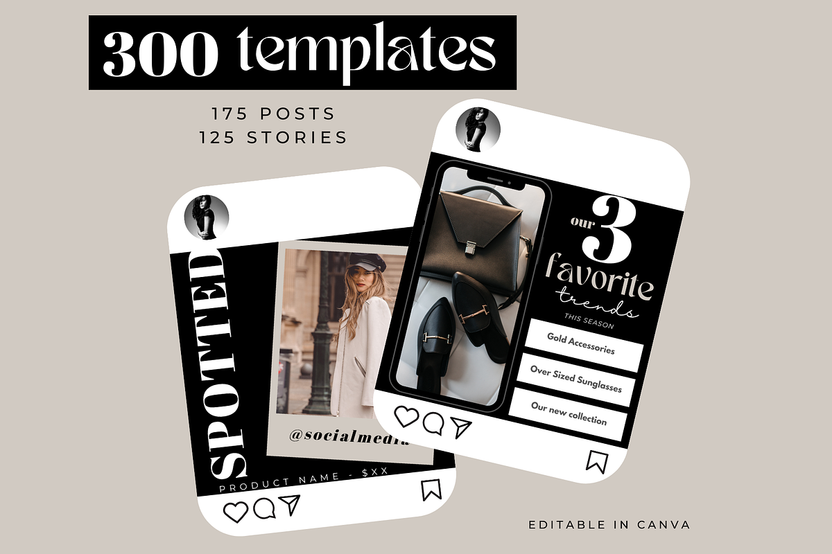 300 Product Instagram Posts, a Social Media Template by Oh So Social Boutique (Photo 2 of 6)