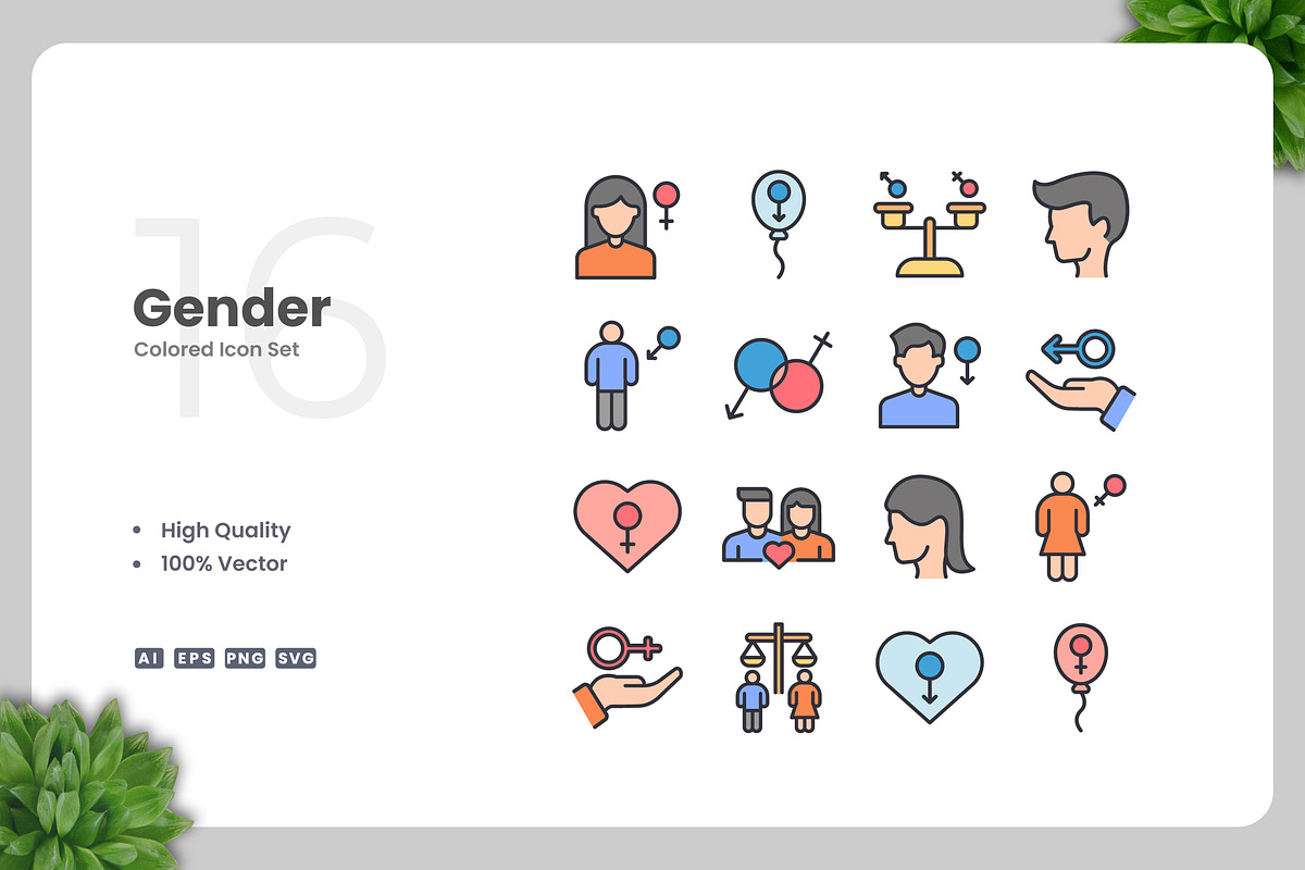 Gender Colored Icons, an Icon by Upnowgraphic