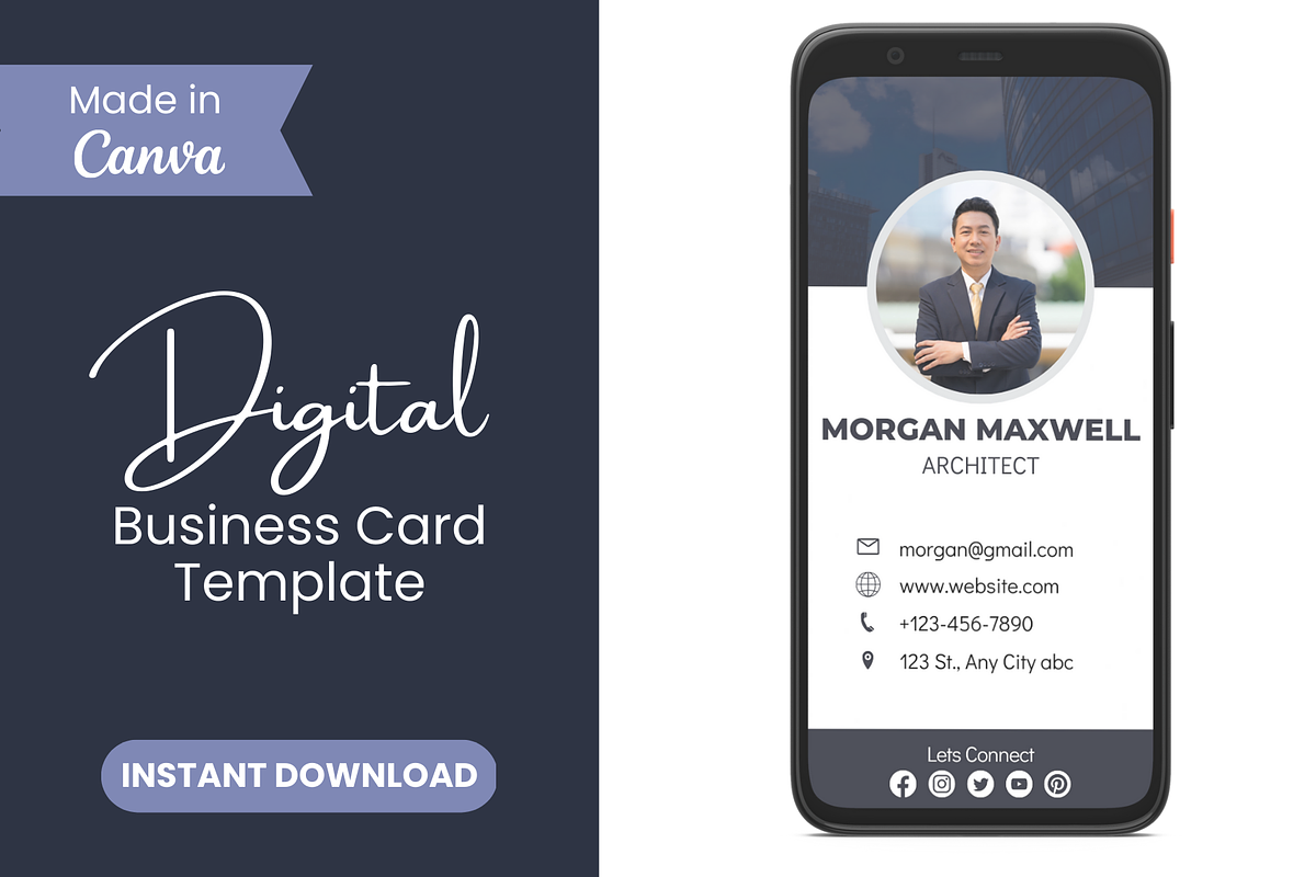 Digital Business Card Canva, a Business Card Template by Visual Designs (Photo 1 of 3)