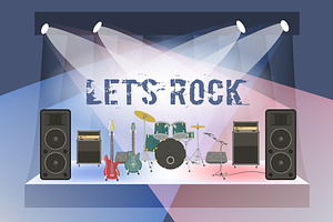 Rock Concert Stage Sound Equipment
