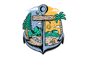 anchor and natural scenery, a Seasonal Illustration by gunaonedesign (Thumbnail 1 of 6)