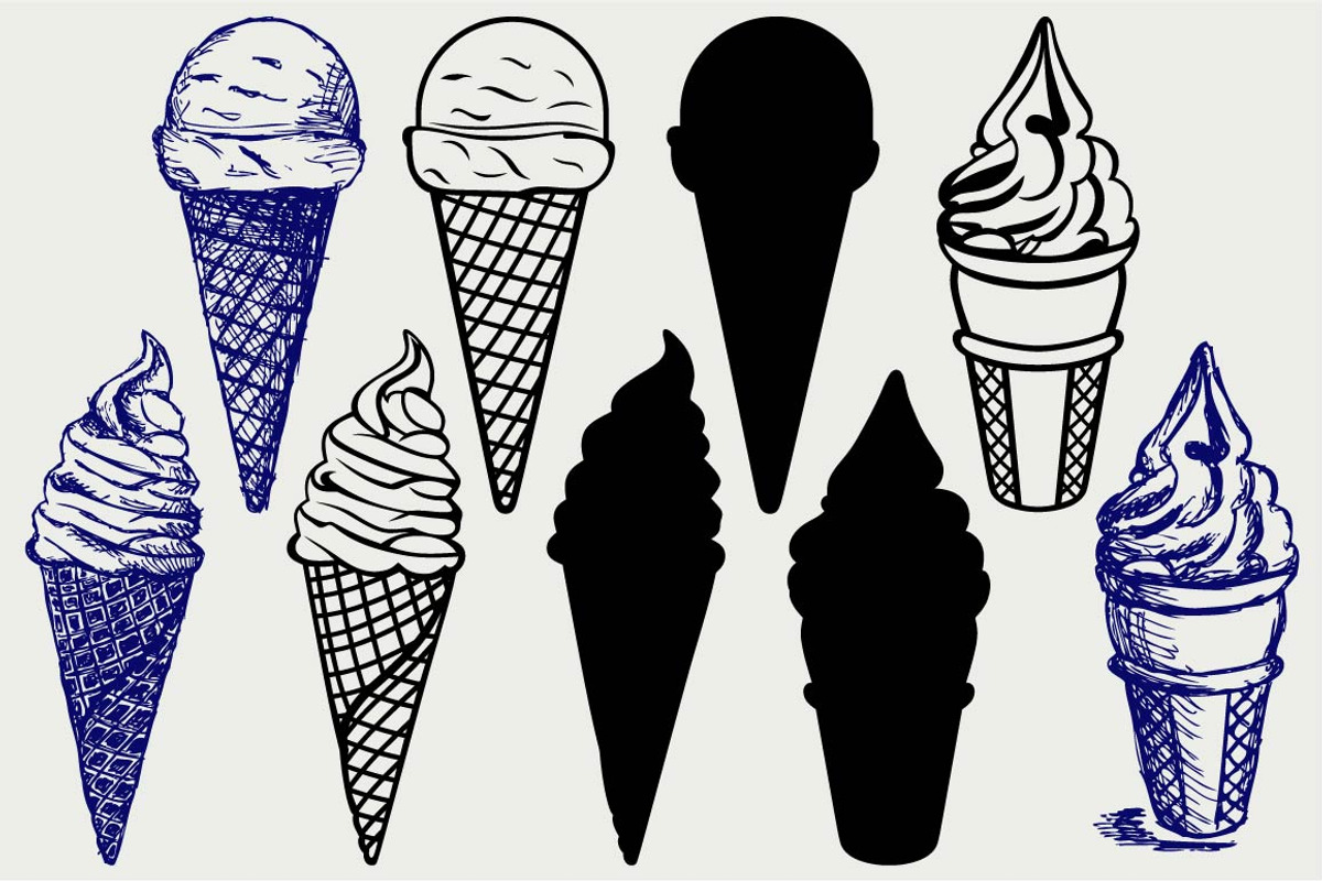 Cream in waffles SVG, an Icon by LineworkStock