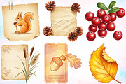 Watercolor Ephemera Autumn Clipart, a Seasonal Illustration by Canvas Craft (Thumbnail 5 of 5)