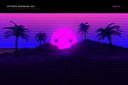 Synthwave Retrowave Background Pack, a Templates & Theme by dennybusyet (Thumbnail 2 of 14)