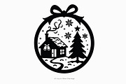 Christmas Ornament Laser Cut Bundle, a Graphic by Creativeshirt (Thumbnail 12 of 16)