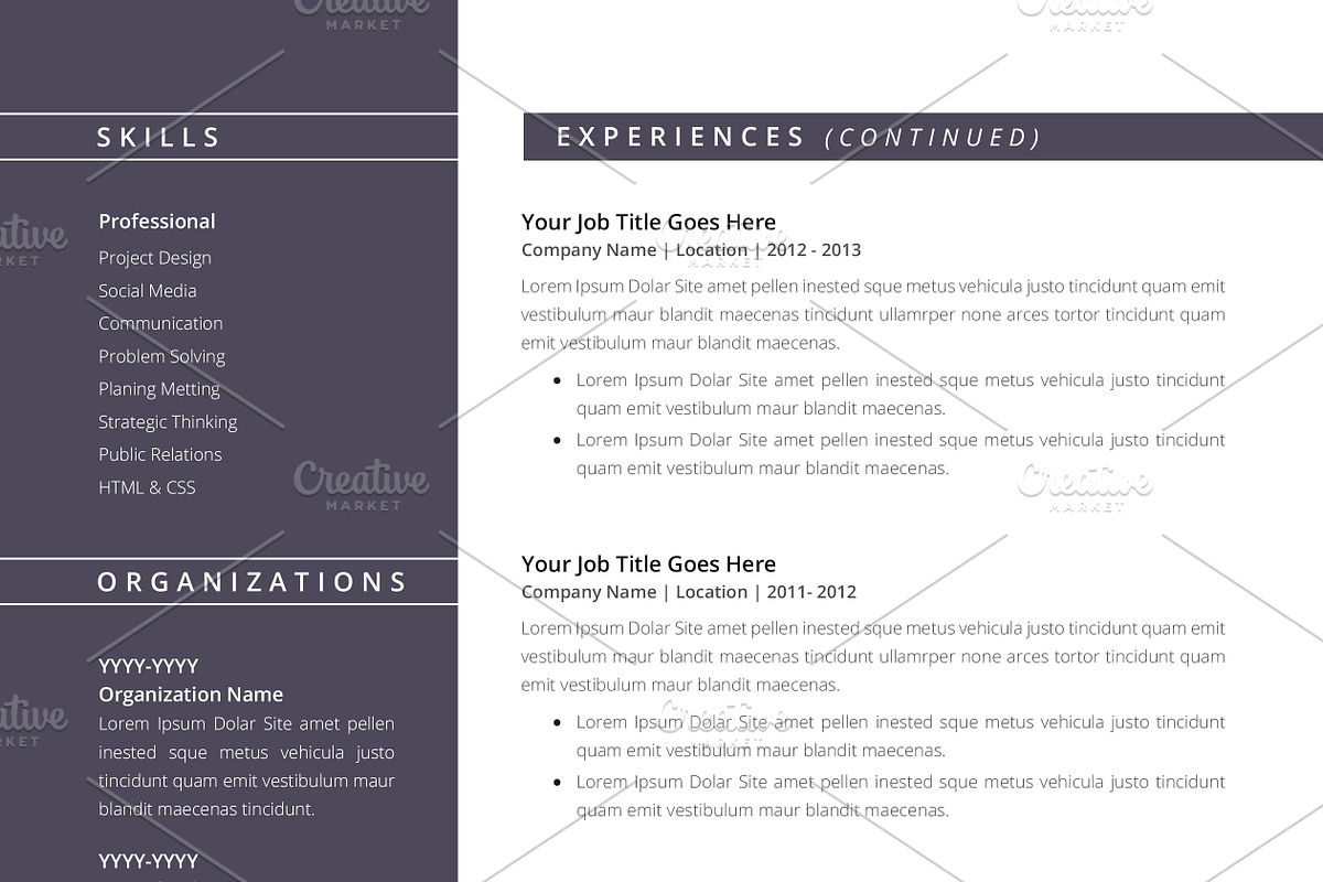 Word Resume / CV, a Resume Template by SlideCo (Photo 4 of 5)