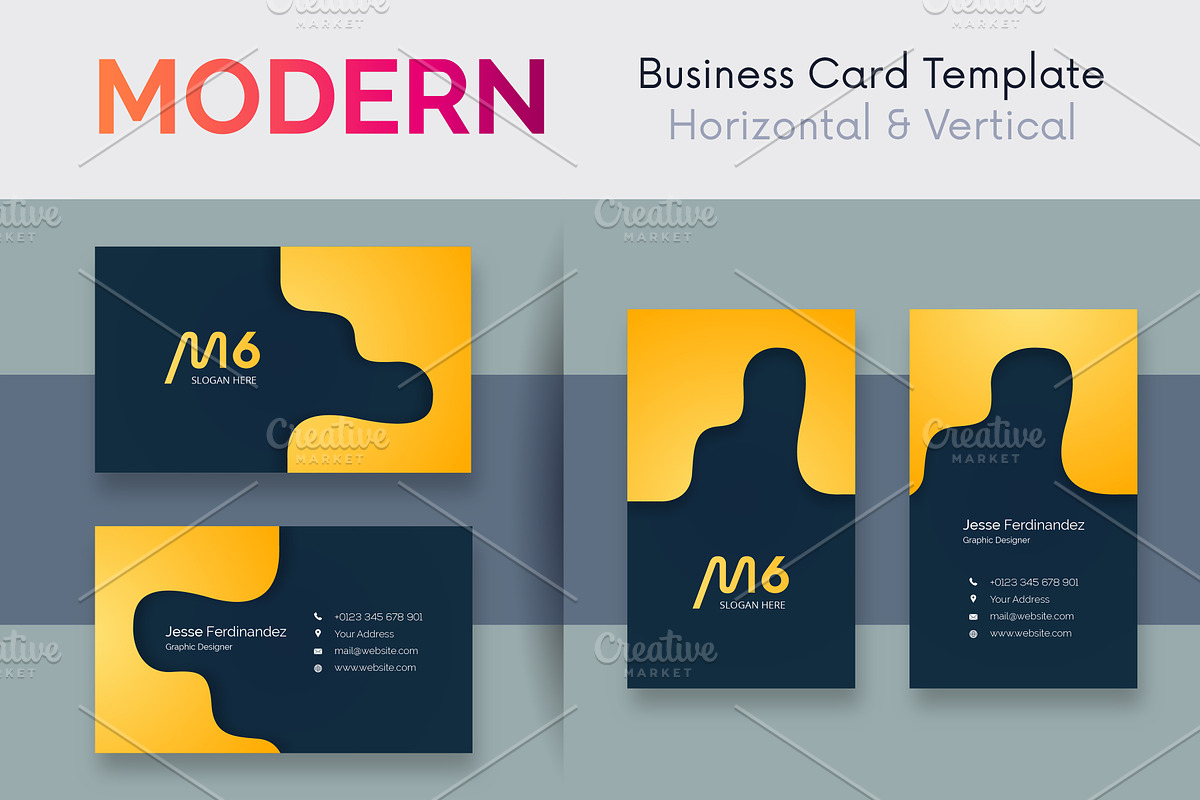Modern Business Card Template V:133, a Business Card Template by M6 Gallery
