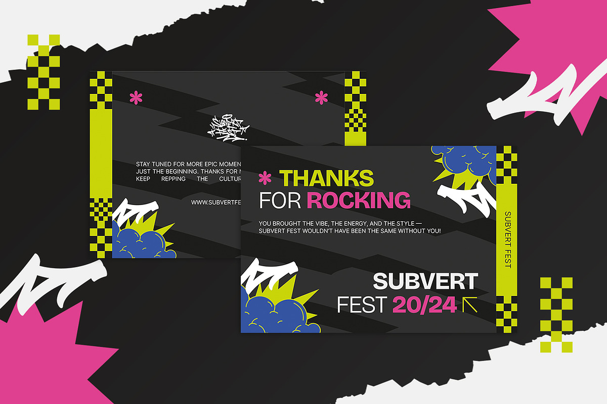 Subvert Fest - Thank You Card, a Print Template by StreaksideStd (Photo 2 of 3)