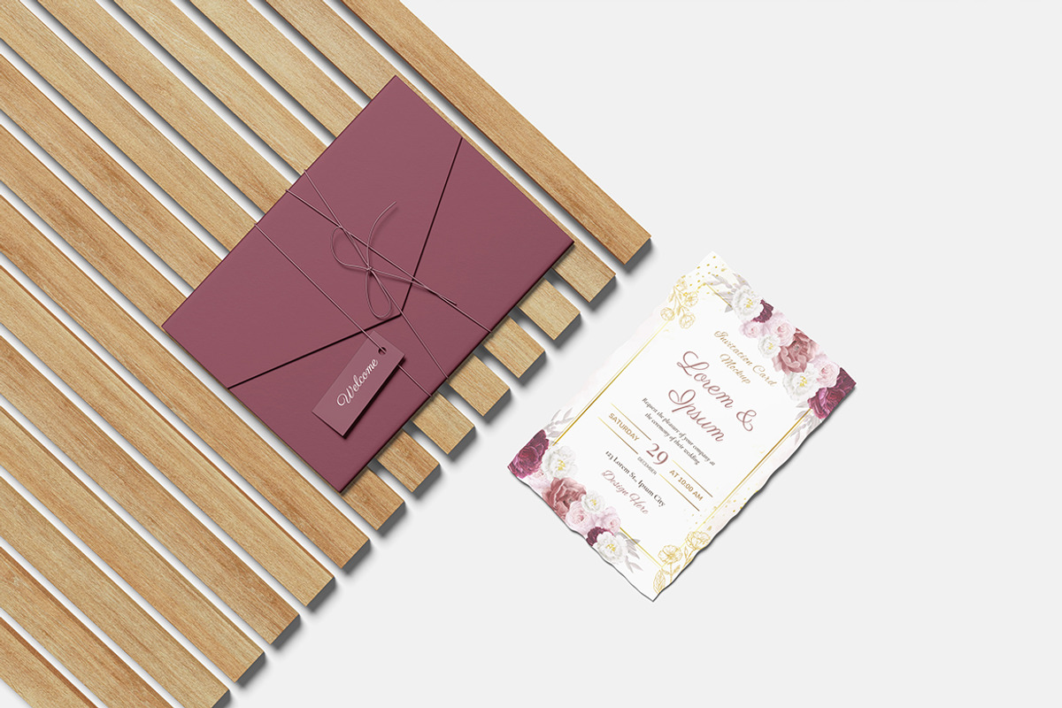 Invitation Card Mockup for Branding, an Advertising Mockup by Indah (Photo 2 of 6)