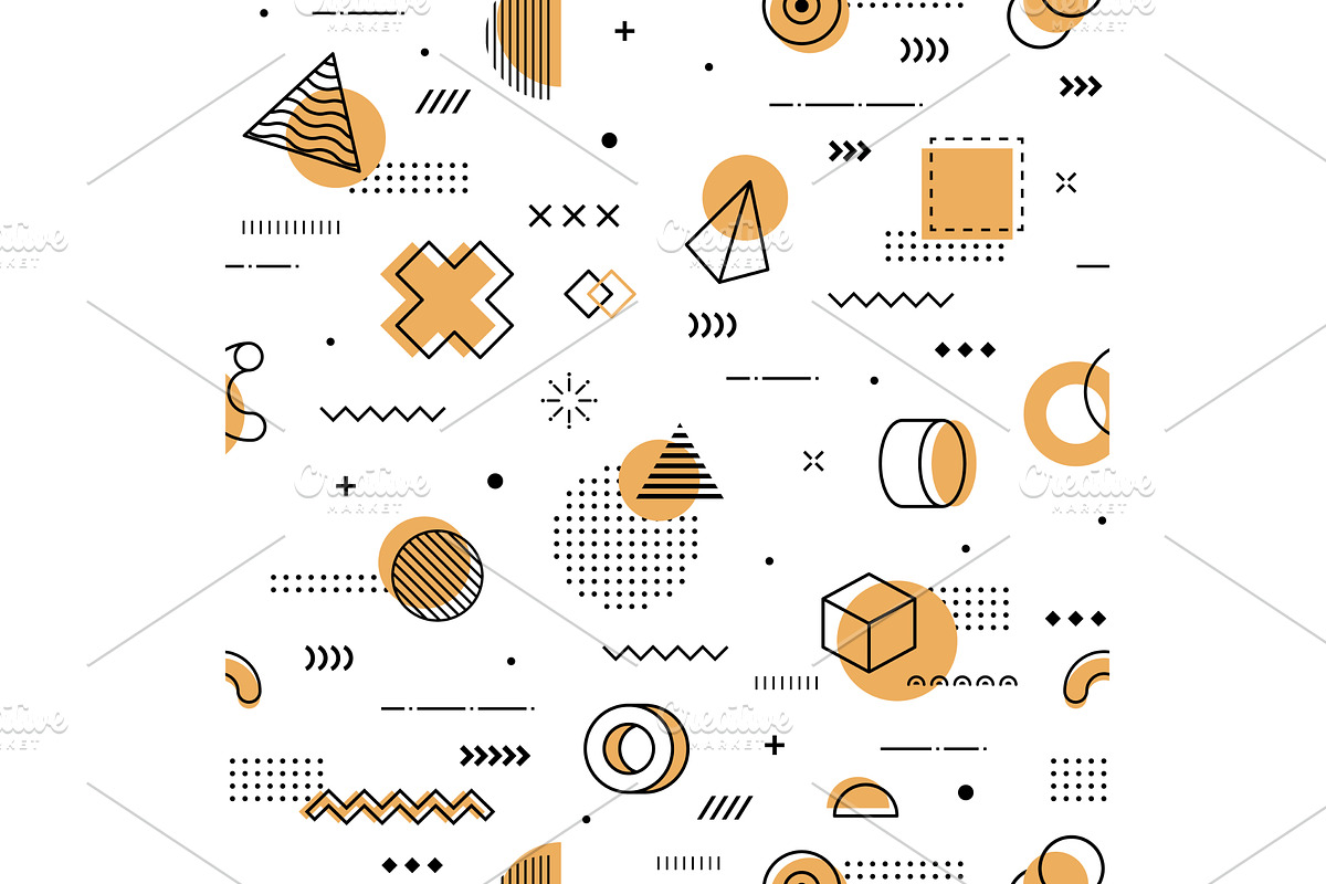 Hipster Memphis seamless pattern, a Decorative Illustration by Vector Tradition
