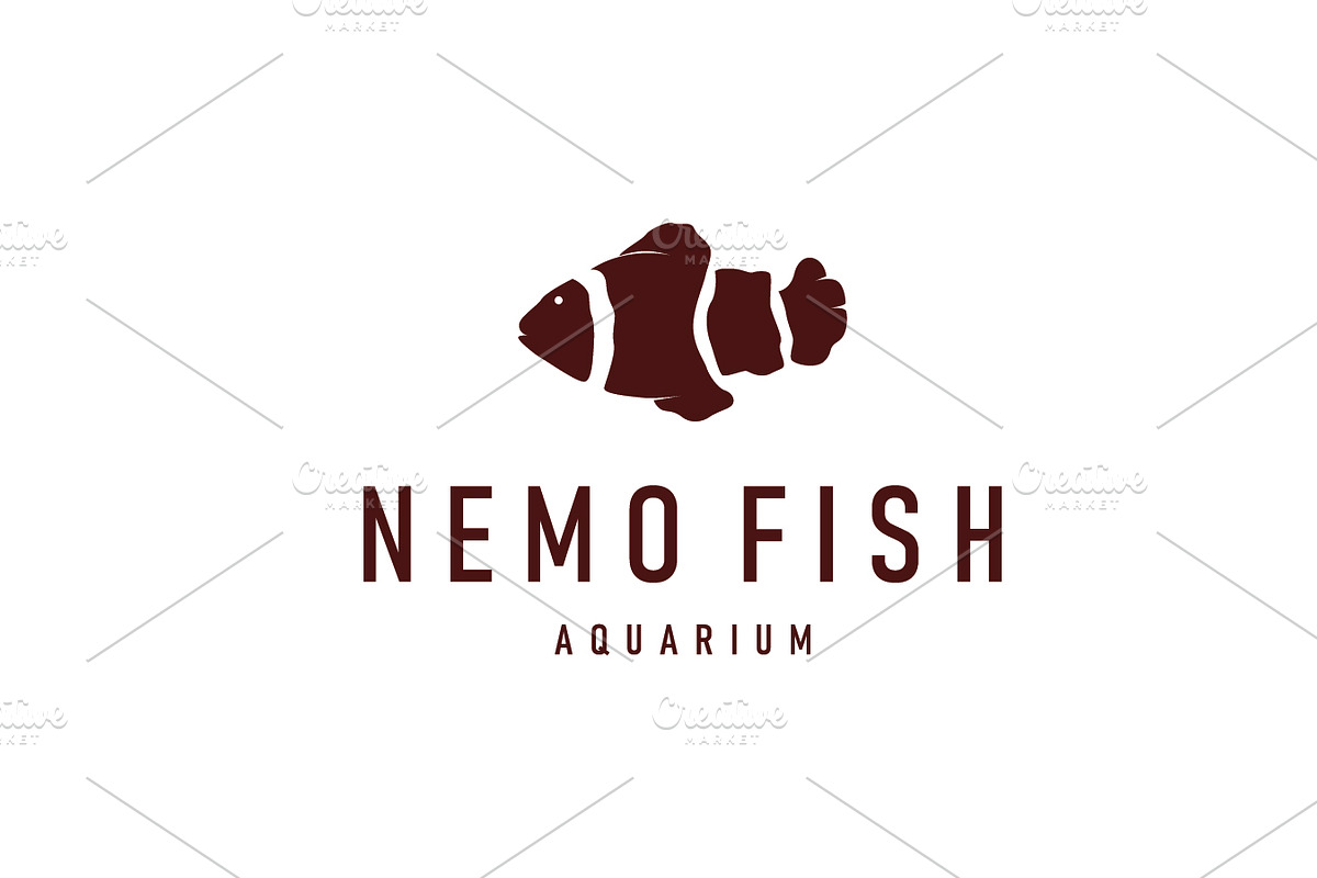 clown fish logo design aquarium, a Branding & Logo Template by Maylianaw28