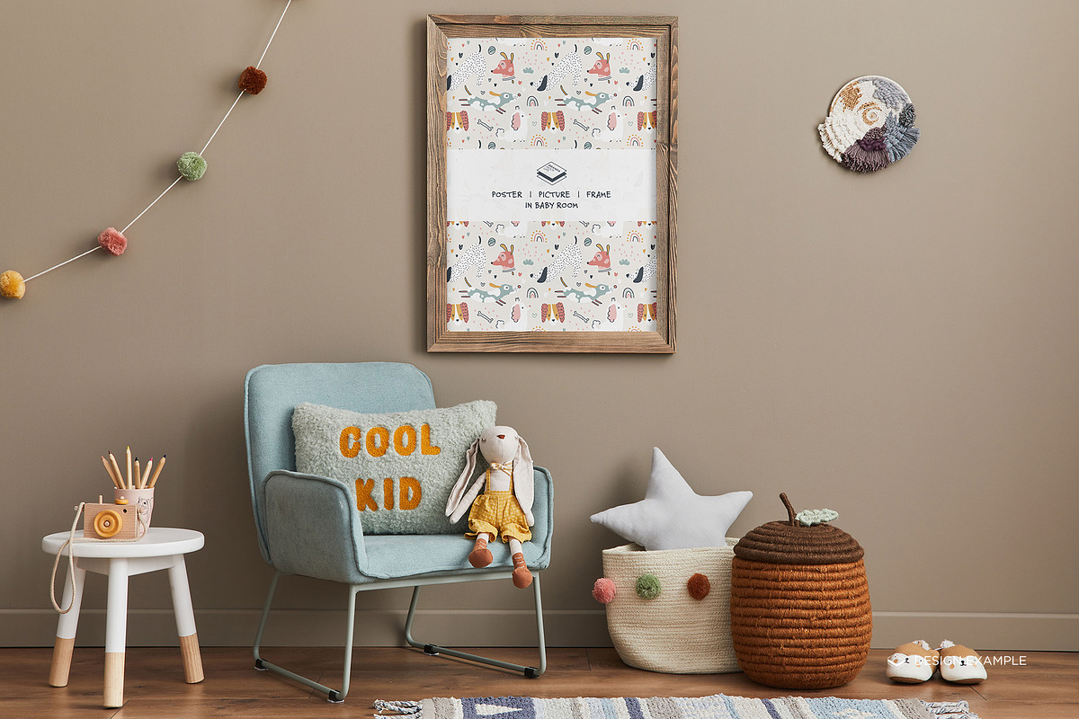 Portrait Frame in Baby Room Mock-up, a Print Template by Branda Keeps (Photo 10 of 30)