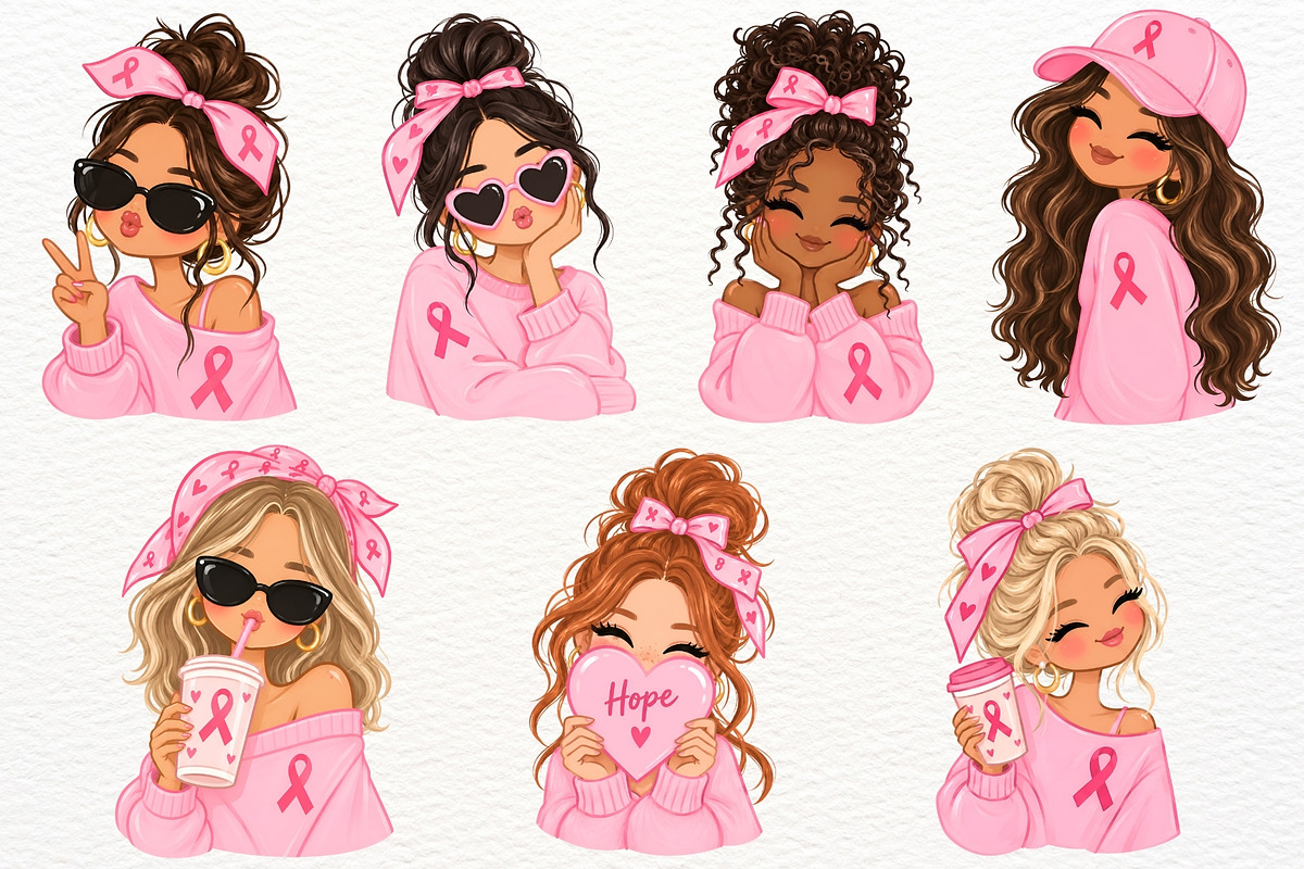 Breast Cancer Awareness Clipart Bow, a Healthcare Illustration by SugarCloudStudioArt (Photo 3 of 5)