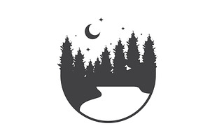 lake forest trees pines nature logo, a Branding & Logo Template by devastd