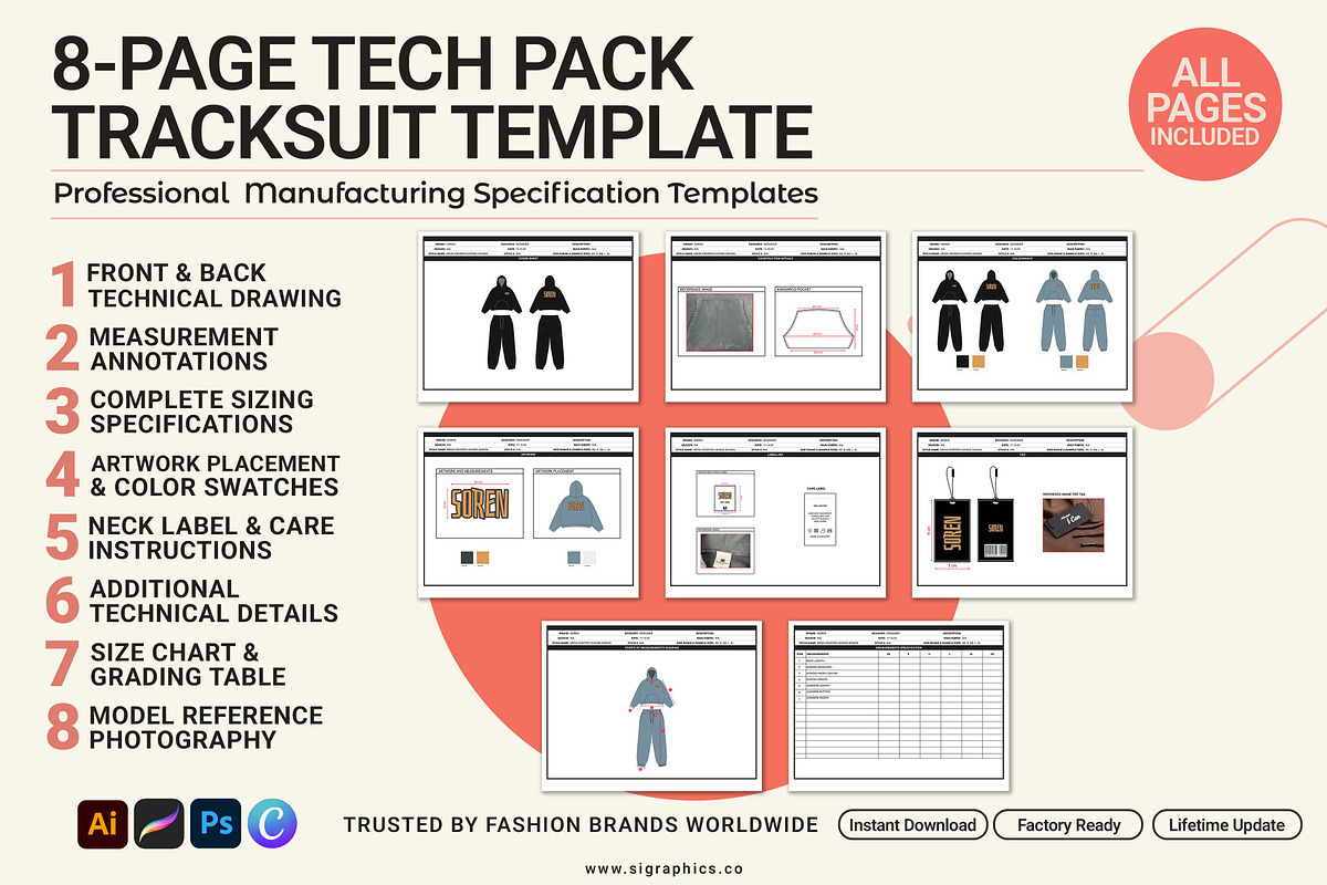 Adobe Illustrator Tech Pack Template, a Graphic by S.i. Graphics (Photo 1 of 3)