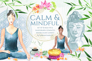 calm and mindful watercolor, a Decorative Illustration by beehouse studio (Thumbnail 1 of 7)